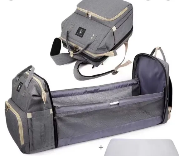 Mochila Maternidade Térmica que vira Berço Multifunções Impermeável bols