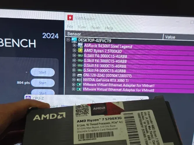 Processador AMD Ryzen 7 5700X3D 8C/16T 4.0Ghz 3D-VCache - 100% Funcionando e Testado