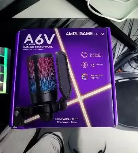 Microfone Gamer A6V Ampligame Fifine - Qualidade Profissional para Suas Transmissões