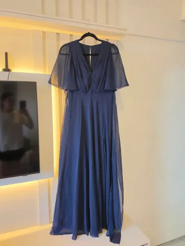Vestido de festa azul marinho