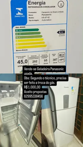 Vende-se geladeira usada