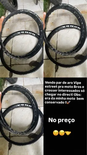 Vendo par de aro Vipe estreet moto Bros e crosser