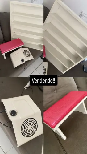 VENDO EXPOSITOR DE ESMALTE, SUGADOR DE PÓ E APOIO DE MAO EM PERFEITO ESTADO