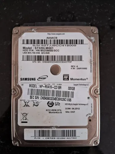 HD 320gb notebook 
