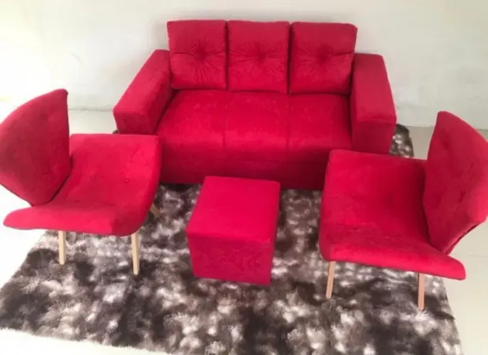 Kit Sofá 2 e 3 Lugares + Puff