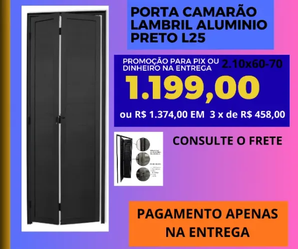 porta para banheiro dobrável alumínio camarão