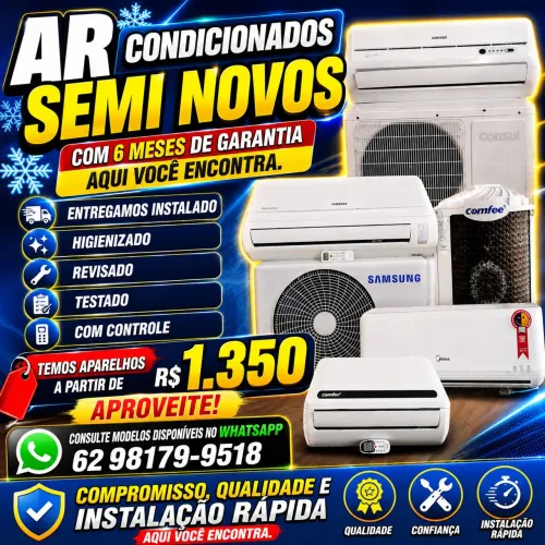 Ar condicionados semi novos Apartir de 1.350 instalado com total garantia de 6 meses