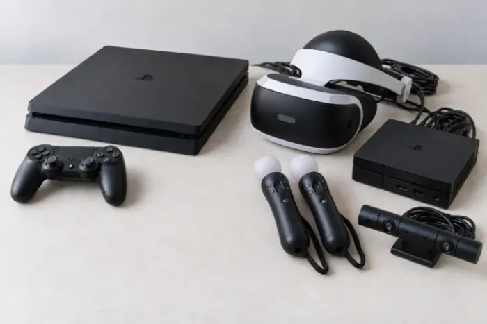 PS4 Slim 1 TB + PlayStation VR + Controle + 2 Move + câmera
