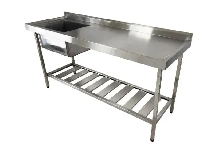 Pia em aço inox (cuba lado esquerdo)
