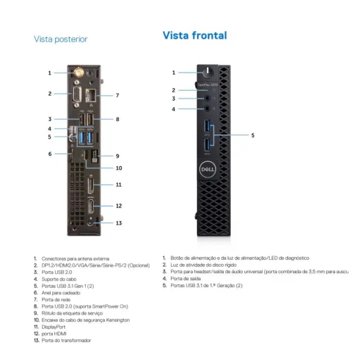 Dell 3070 i5 até 16Gb DDR4 Wi-Fi e Bluetooth - Leia