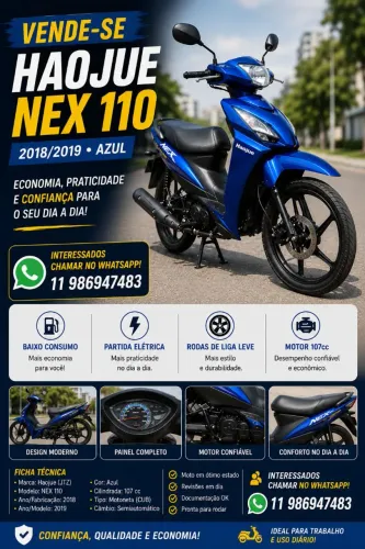 Haojue NEX 110 - 2018/2019 - Azul