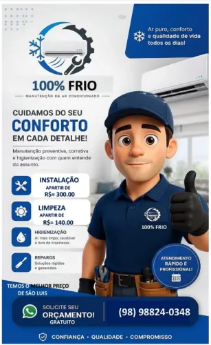 Ar condicionado instalação e limpeza.