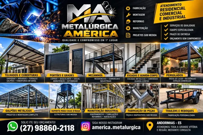 Serralheria/Telhados/Portões/Mezaninos/Estruturas Metálicas