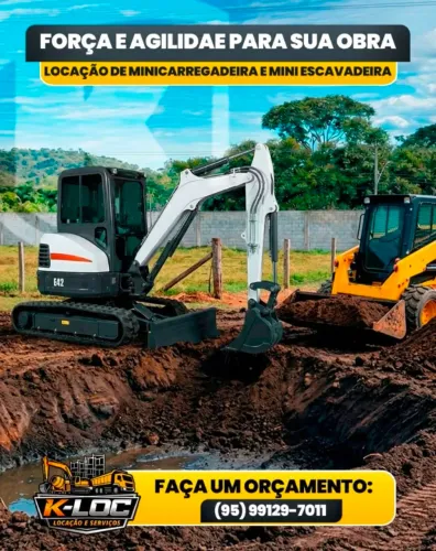 Mini Escavadeira e Bobcat Caterpillar 
