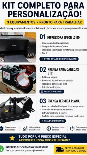 ? Vendendo eq uipamentos completos para sublimação ? tudo funcionando!