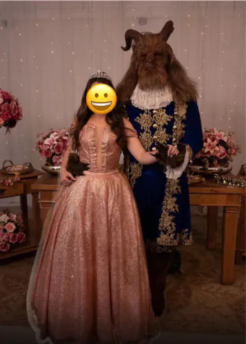 Vestido debutante 15 anos rose gold