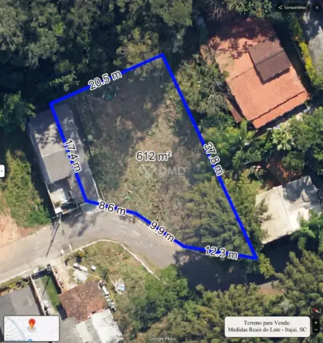 TERRENO DE 612 M² NO BAIRRO FAZENDINHA EM ITAJAÍ