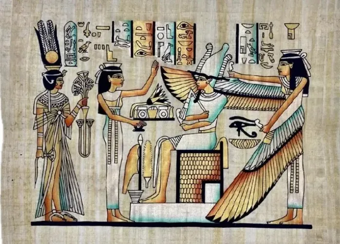 PINTURA EM PAPIRO - DESENHOS EGÍPCIOS - 6 PAPIROS, SEM MOLDURA!