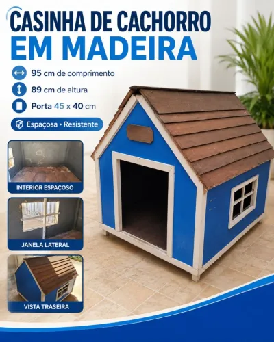 Casinha de cachorro em madeira