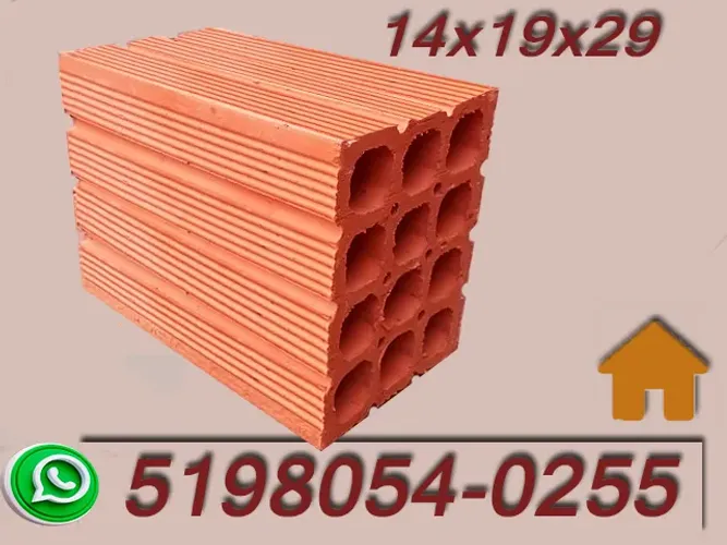 Tijolos 12 Furos 14x19x29 . Reforçado .