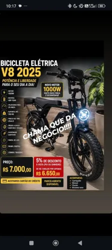 Bike elétrica nova V8