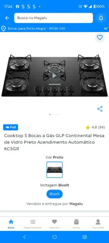 Cooktop na caixa