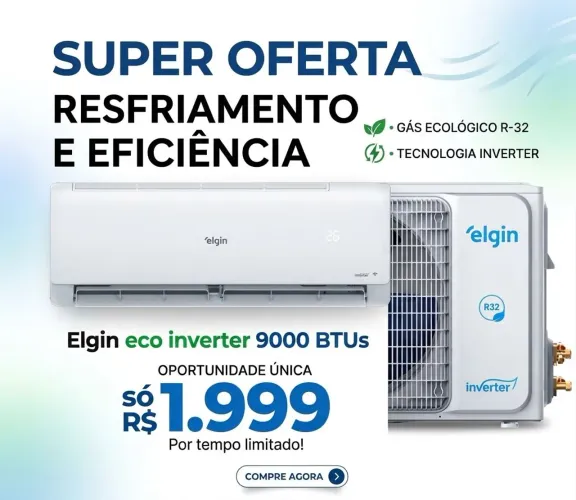 AR CONDICIONADO INVERTER ELGIN 9000 BTUS.