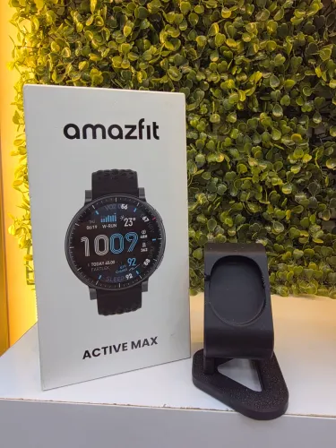 Amazfit Active Max Smartwatch GPS AMOLED Novo + Suporte Carregador Brinde