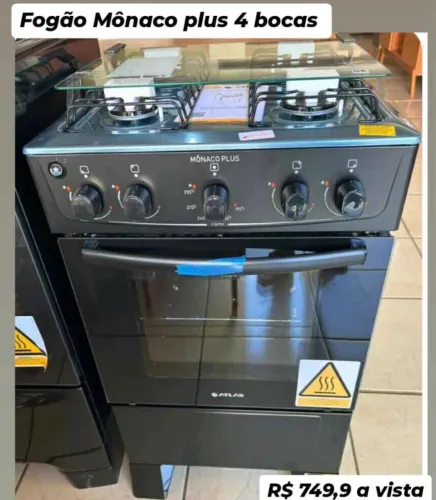 Fogão 4 bocas com acendimento automático 
