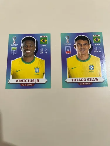 Figurinha Vinícius JR e Thiago Silva - Copa do Mundo 2022