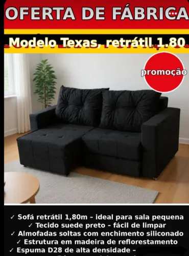 OFERTA DE FÁBRICA: SOFÁ RETRÁTIL 1.80m (PASSE O CEP)