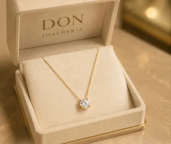 Colar Ponto de Luz em Ouro 18k 750