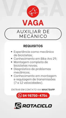 VAGA DE MECÂNICO DE BIKE