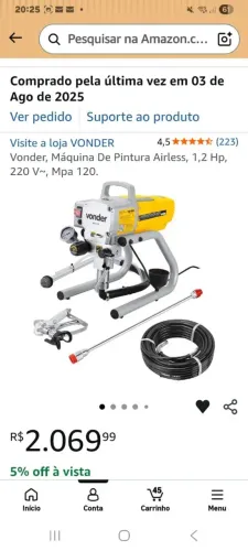 Maquina Pintura airless 1.2 HP 900w (R$2.000)