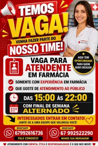 Vaga de atendente 