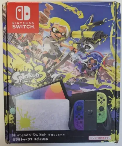 Switch Oled Splatoon Edition Bloqueado + SD Card 128gb + Case de Transporte