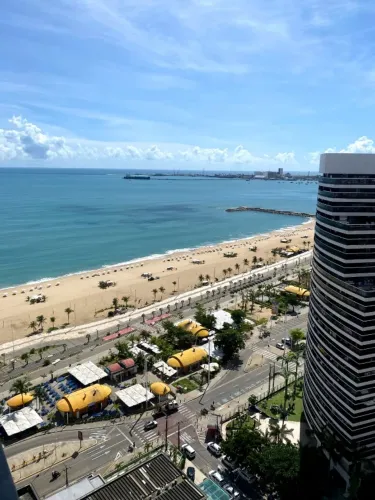 Flat mobiliado por temporada com vista mar em Fortaleza-Ce