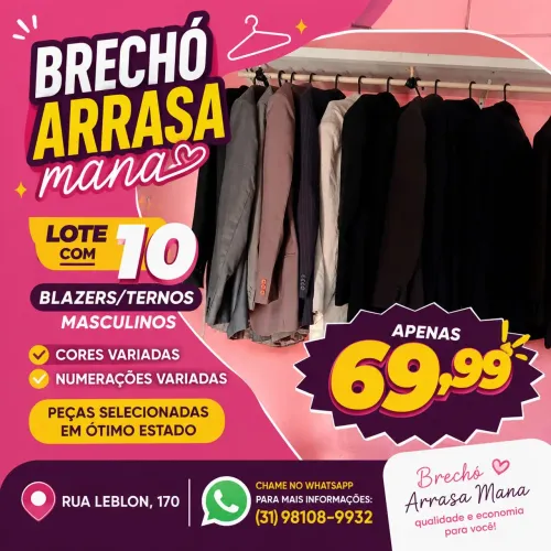 Lote de ternos 10 peças 