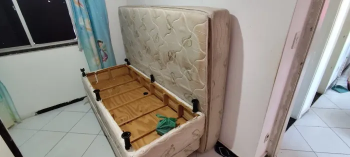 Cama Box de Casal Modulada + Colchão de Casal Ortopédico
