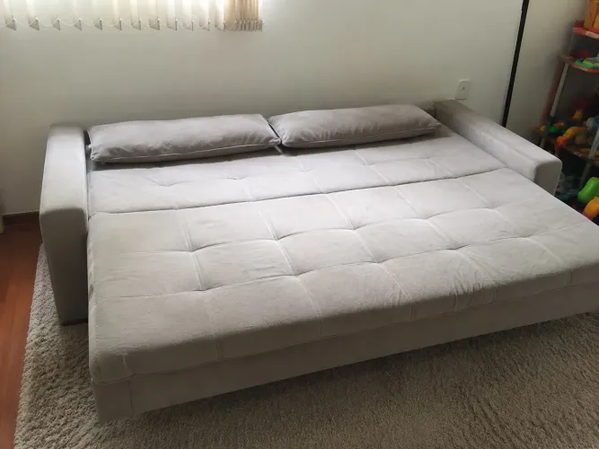 Sofá cama 3 lugares em suede