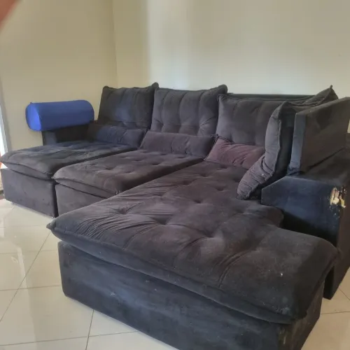 Sofa Cama Suede Preto 