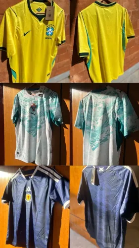 kit 3 camisetas Brasil, Portugal e Escócia (G) novas