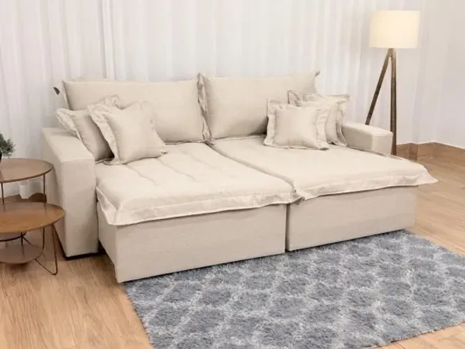 Sofá Cama Retrátil Bolt 2m em Linho - Entrega Rápida