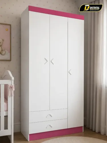 Guarda Roupa Infantil 3 Portas 2 Gavetas Oferta