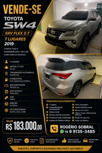 Toyota Hilux SW4 SRV 4X2 2.7 Flex 16V Aut. 2019