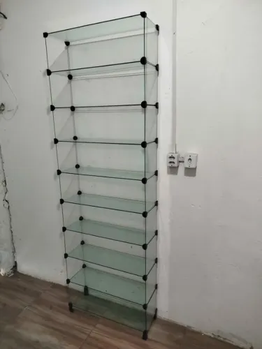Estante de vidro a pronta entrega