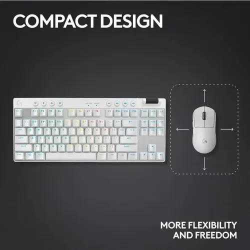 Teclado Logitech G Pro X TKL - Lightspeed - EN/US - Branco OU Magenta