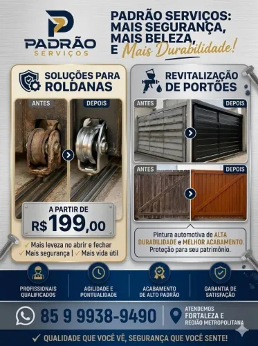 Conserto portão, Troca roldanas