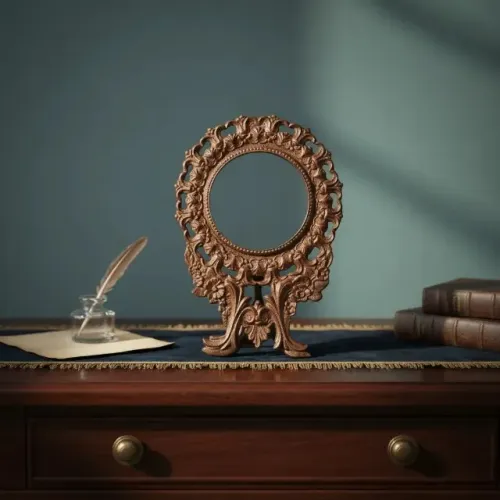 Porta Retrato Antigo Em Bronze Estilo Barroco # (Usado)