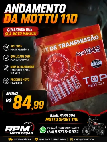 Kit transmissão mottu  TVs 110i